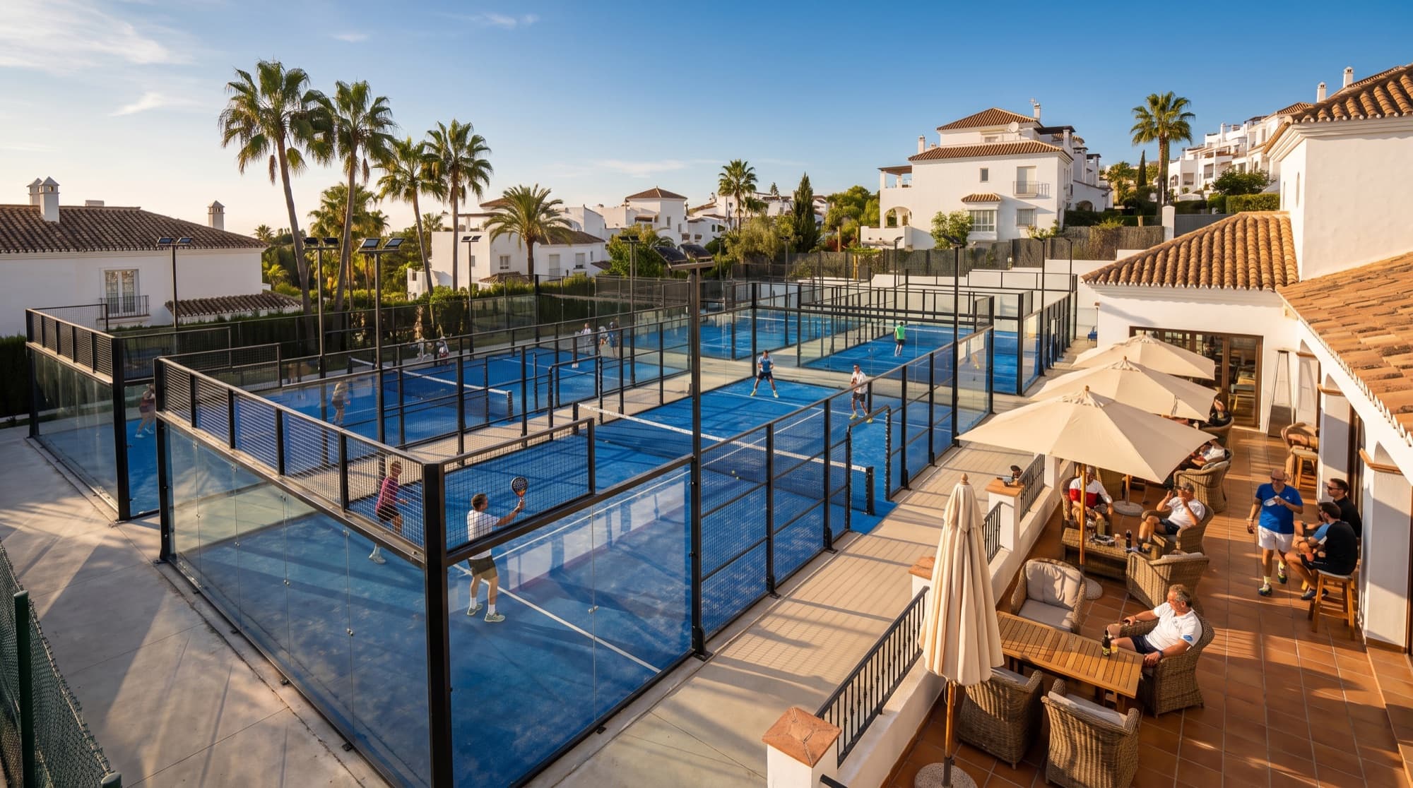 Padel courts at a Costa del Sol, Spain resort